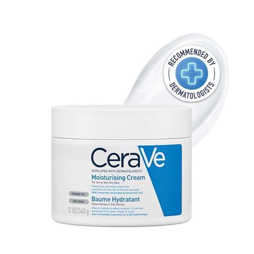 CeraVe Moisturizing Cream For Dry To Very Dry Skin (340gm) - Formulated with 3 Essential Ceramides And Hyaluronic Acid | Non-Comedogenic Moisturizer For Face and Body