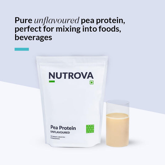 NUTROVA Pea Protein Powder, Vegan Protein Isolate - No Added Sugar, Artificial Sweeteners or Flavours, Vegan & Gluten-free - Easy to Mix (300gm) 80% protein content, 8g of protein in every 10g scoop