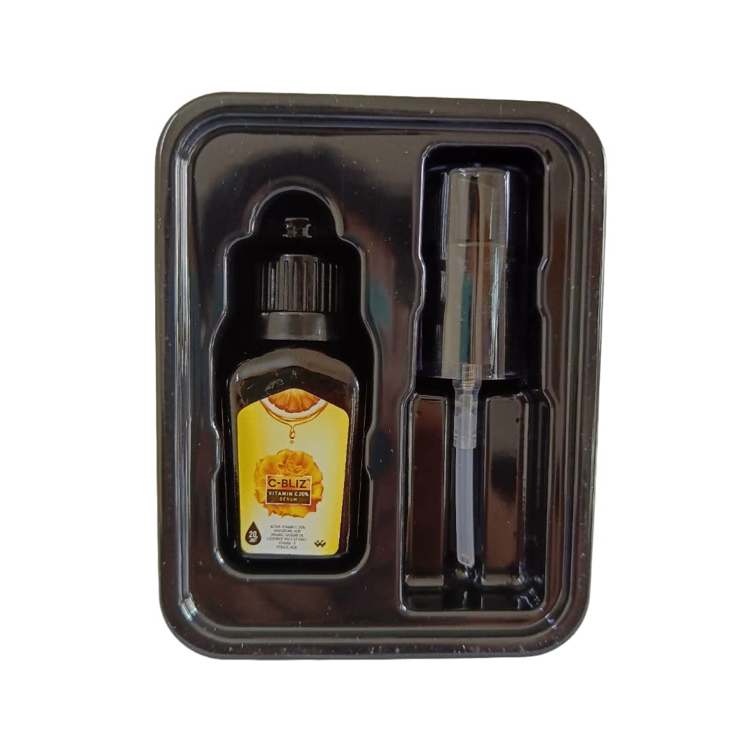 C-BLIZ Cbliz Vitamin-C 20% Serum with Active Vitamin C 20%, Hyaluronic Acid, Vitamin-E, Organic Baobab Oil, Liquorice Root Extract, Ferulic Acid, 20ml