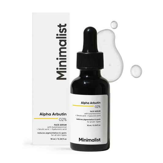 Minimalist Dark Spots Removal Serum with 2% Alpha Arbutin for Hyperpigmentation | Face Serum with Hyaluronic Acid & Butylresorcinol for Blemishes, Acne Marks & Tanning | Fragrance-Free & Non-Comedogenic | Suitable for All Skin Types | For Women & Men | 30