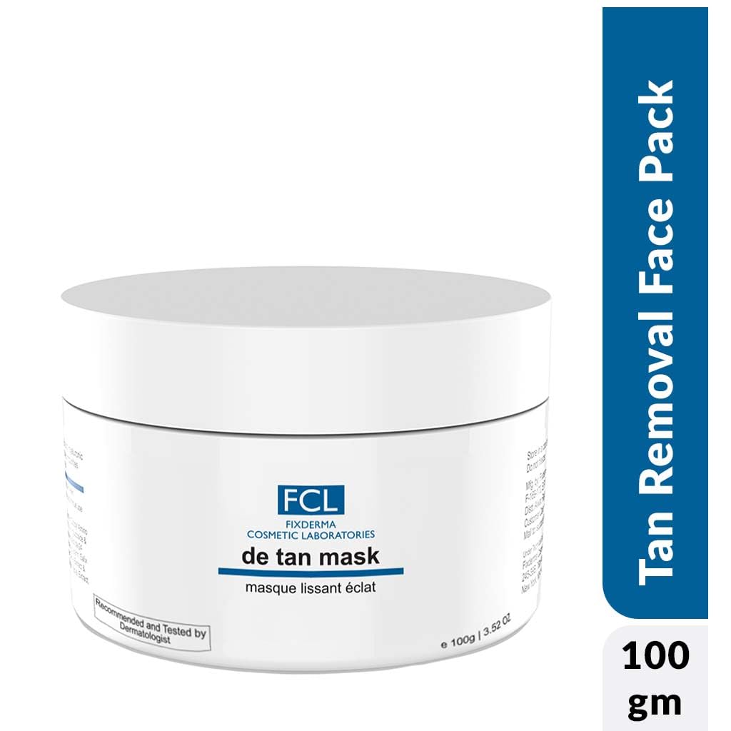 FIXDERMA COSMETIC LABORATORIES De Tan Mask For Tanning&Dark Skin|Cleans Pores|Removes Blackheads|Improves Skin Tone&Texture|Suits Oily&Acne Prone Skin|Non-Comedogenic|Paraben Free- 100Gm, 1 Count