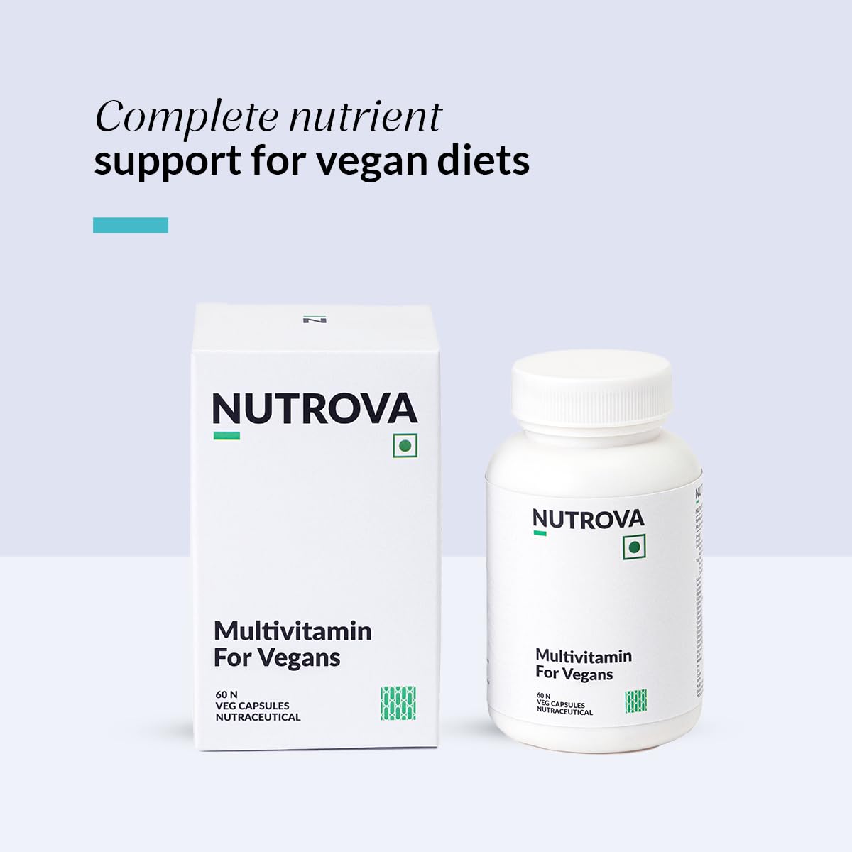 NUTROVA Multivitamin For Vegans - Multivitamin Supplement for Vegan Diets for Men & Women Unisex (60 capsules)