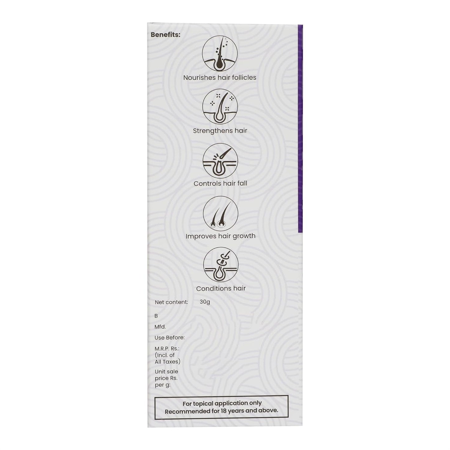 Cipla Adgain Grof Hair Serum | Bioactive Concentrate for Hair Rejuvenation | Dermatologically Tested - 30g