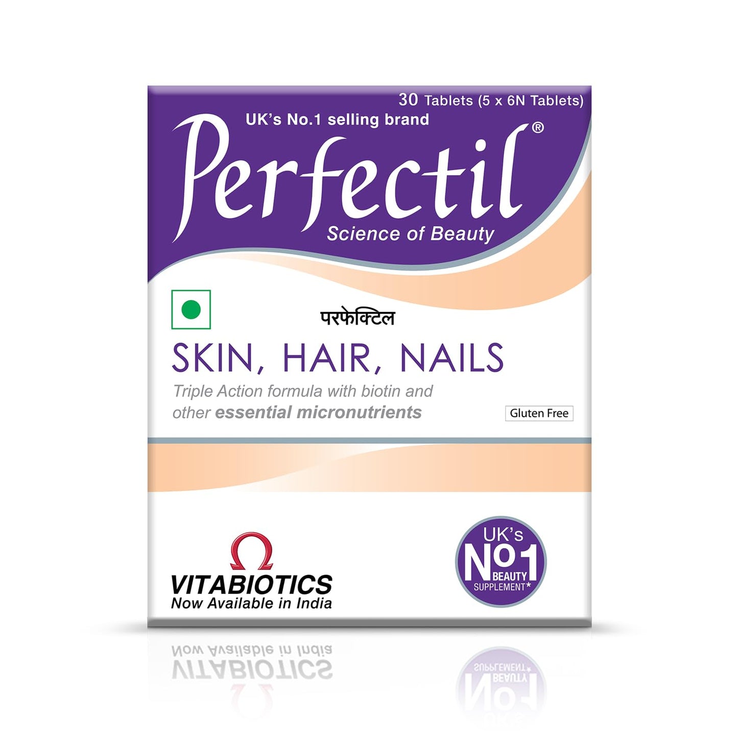 Perfectil Multivitamin Supplements For Men & Women, Packed With Biotin And Grape Seed Extract For Radiant And Younger-Looking Skin, Hair Fall Control, Stronger Nails, 30 Tablets (Pack of 1)
