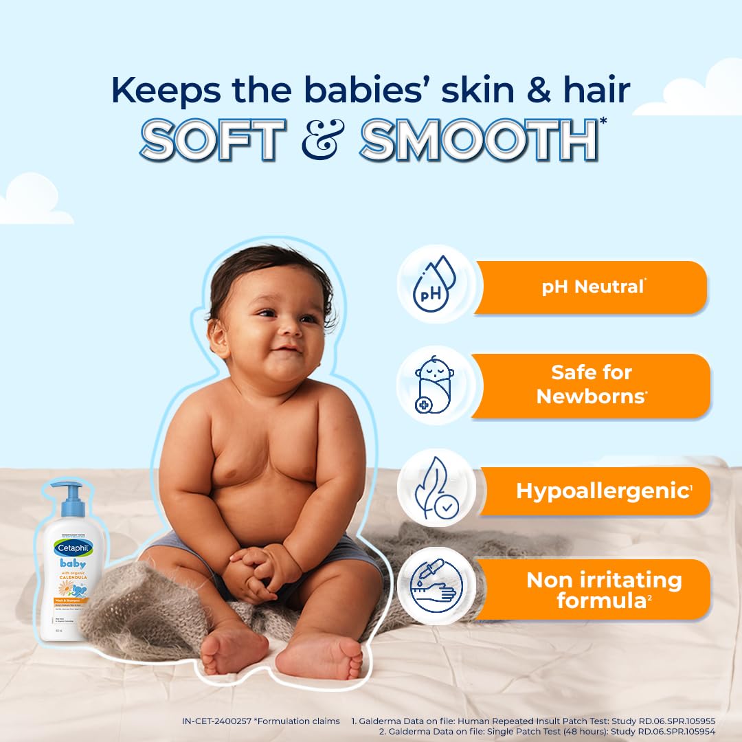 Cetaphil Baby Wash & Shampoo with Organic Calendula (400ml)