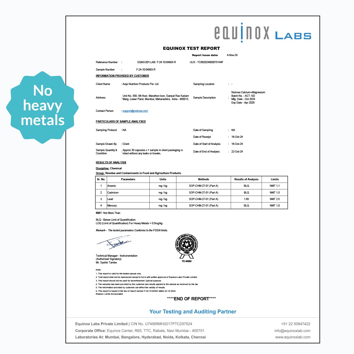 Nutrova Calcium+Magnesium Bioavailable Calcium Magnesium with Vitamins D3, K2, Boron – 60 Vegan tablets