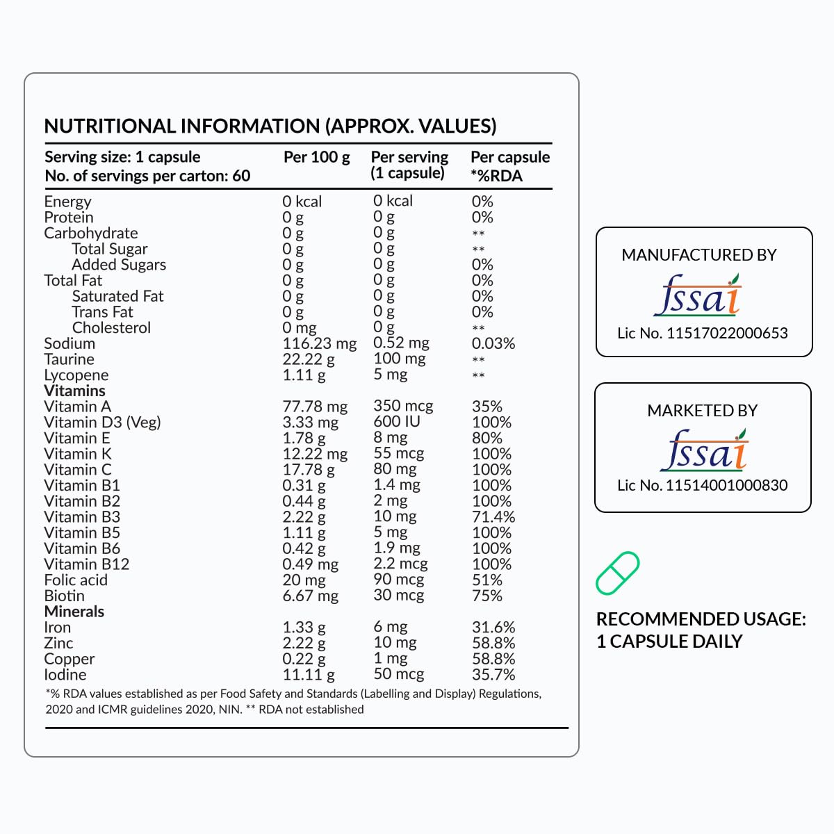 NUTROVA Multivitamin For Vegans - Multivitamin Supplement for Vegan Diets for Men & Women Unisex (60 capsules)