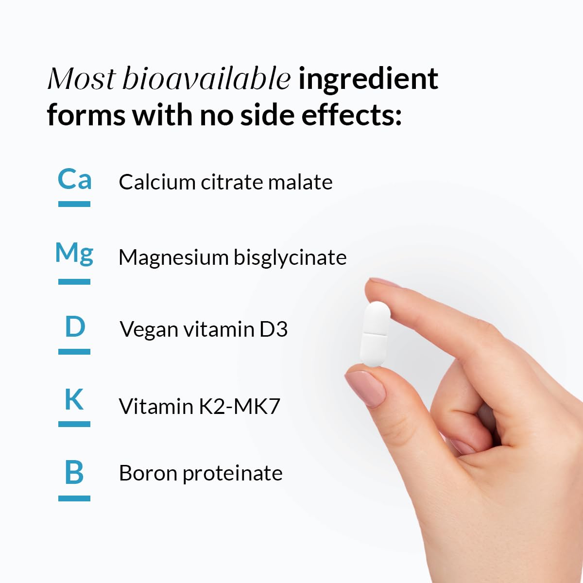 Nutrova Calcium+Magnesium Bioavailable Calcium Magnesium with Vitamins D3, K2, Boron – 60 Vegan tablets