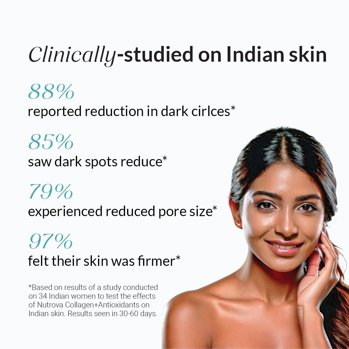 NUTROVA Collagen+Antioxidants Supplement - 60 Sachets For Men & Women, Increases Skin Hydration & Reduces Skin Damage, Cranberry Flavour - Easy To Mix, Powder, 2 count, 60 servings