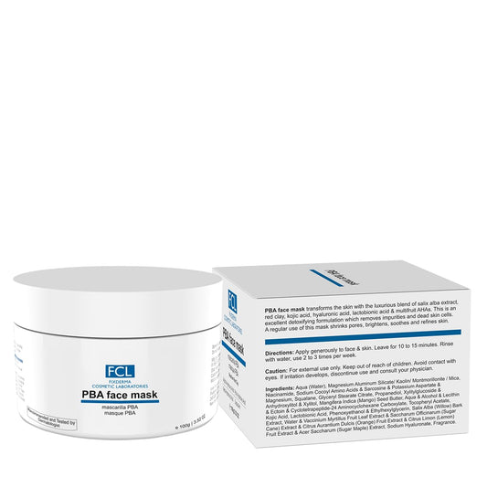FIXDERMA COSMETIC LABORATORIES Pba Face Mask With Pha, Bha & Aha For Brightening | Kojic Acid Face Mask With Hyaluronic Acid For Glowing Skin | Evens Out Skin Tone | Shrinks Open Pores - 100Gm