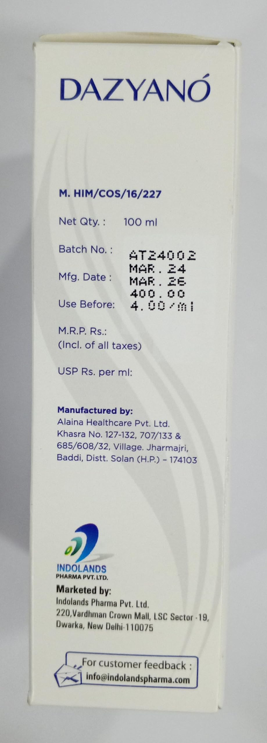 DAZYANO Anti Dandruff Shampoo, 100ml