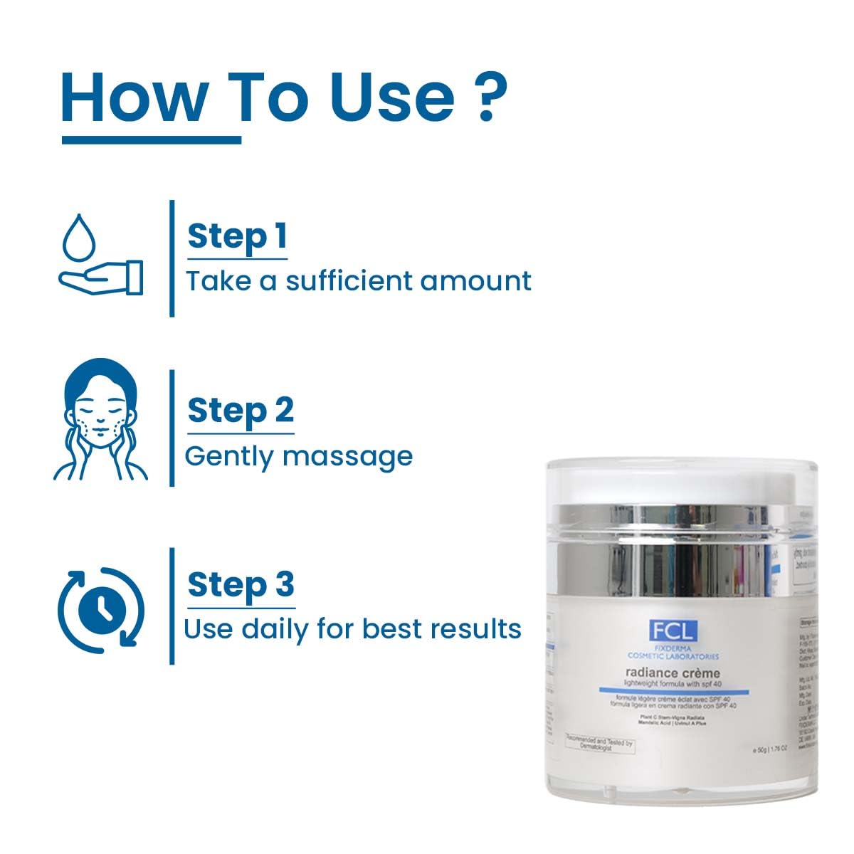 FCL Radiance Lightweight Formula With SPF40 Sunscreen Cream 50gm