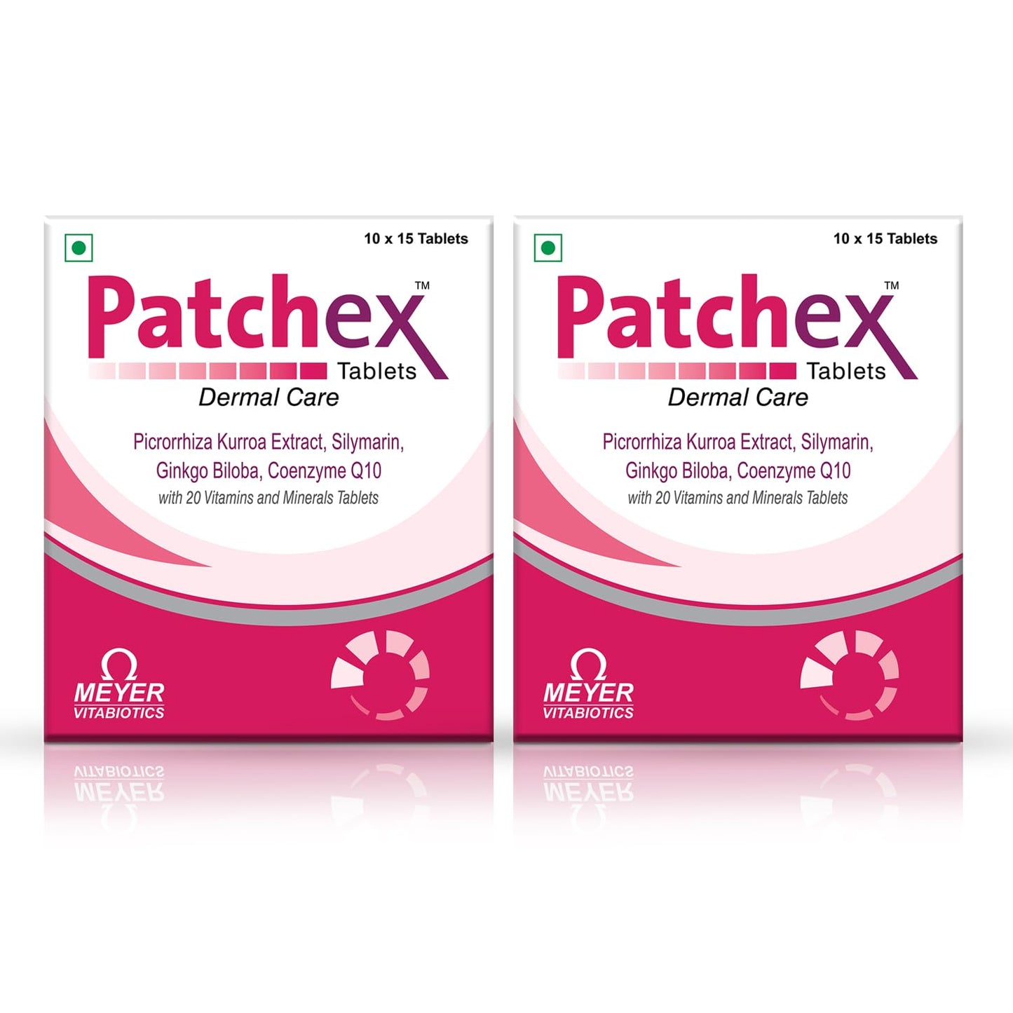 Patchex Tablets With Picrorrhiza Kurroa Extract, Coq10, Ginkgo Biloba In The Management Of Vitiligo, Promote Skin Radiance And Improve Pigmentation |15 Tablets (Pack Of 2)