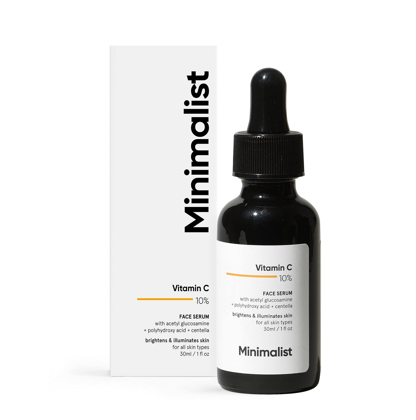 Minimalist Dull Skin, Dark Spots & Uneven Tone Treatment 10% Vitamin C Face Serum | Formulated & Tested for Sensitive Skin with Ethyl Ascorbic Acid & Pha | All Skin Types|For Men & Women | 30Ml
