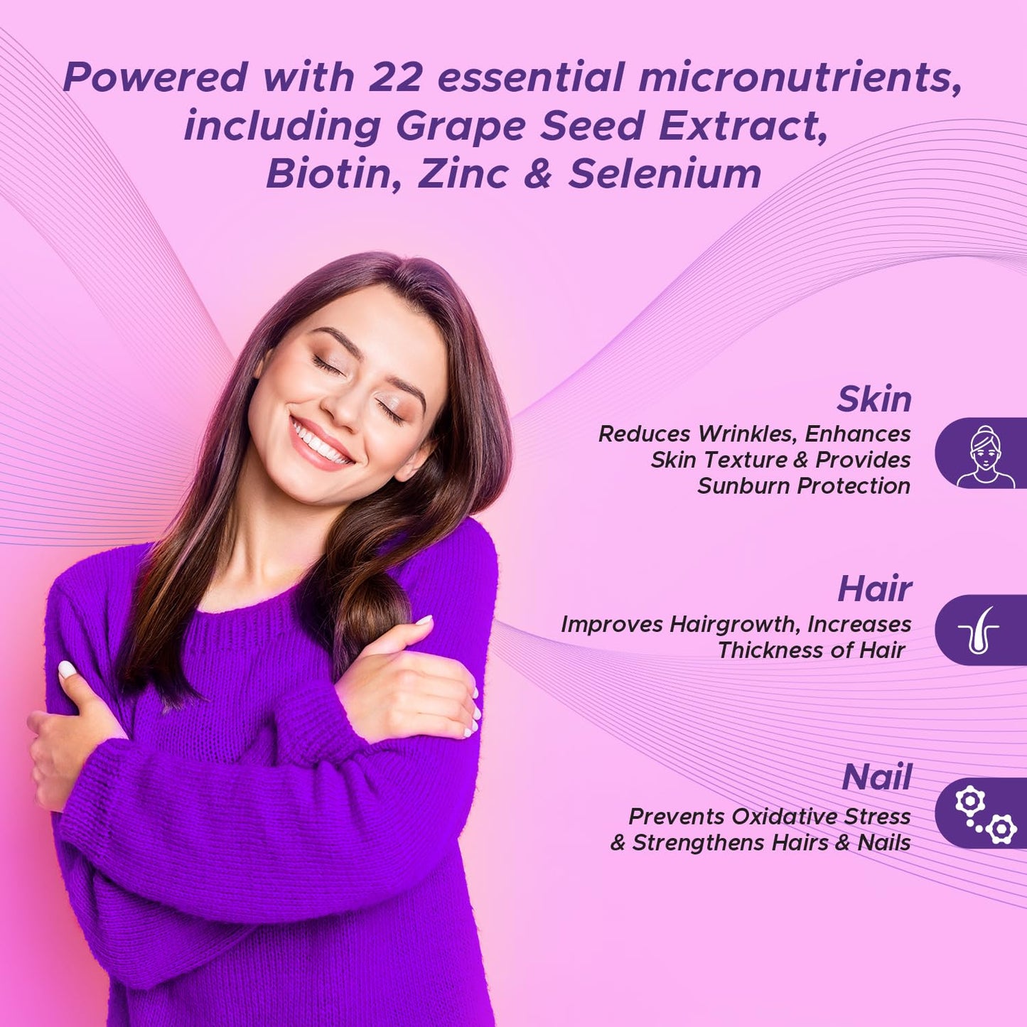 Perfectil Multivitamin Supplements For Men & Women, Packed With Biotin And Grape Seed Extract For Radiant And Younger-Looking Skin, Hair Fall Control, Stronger Nails, 30 Tablets (Pack of 1)