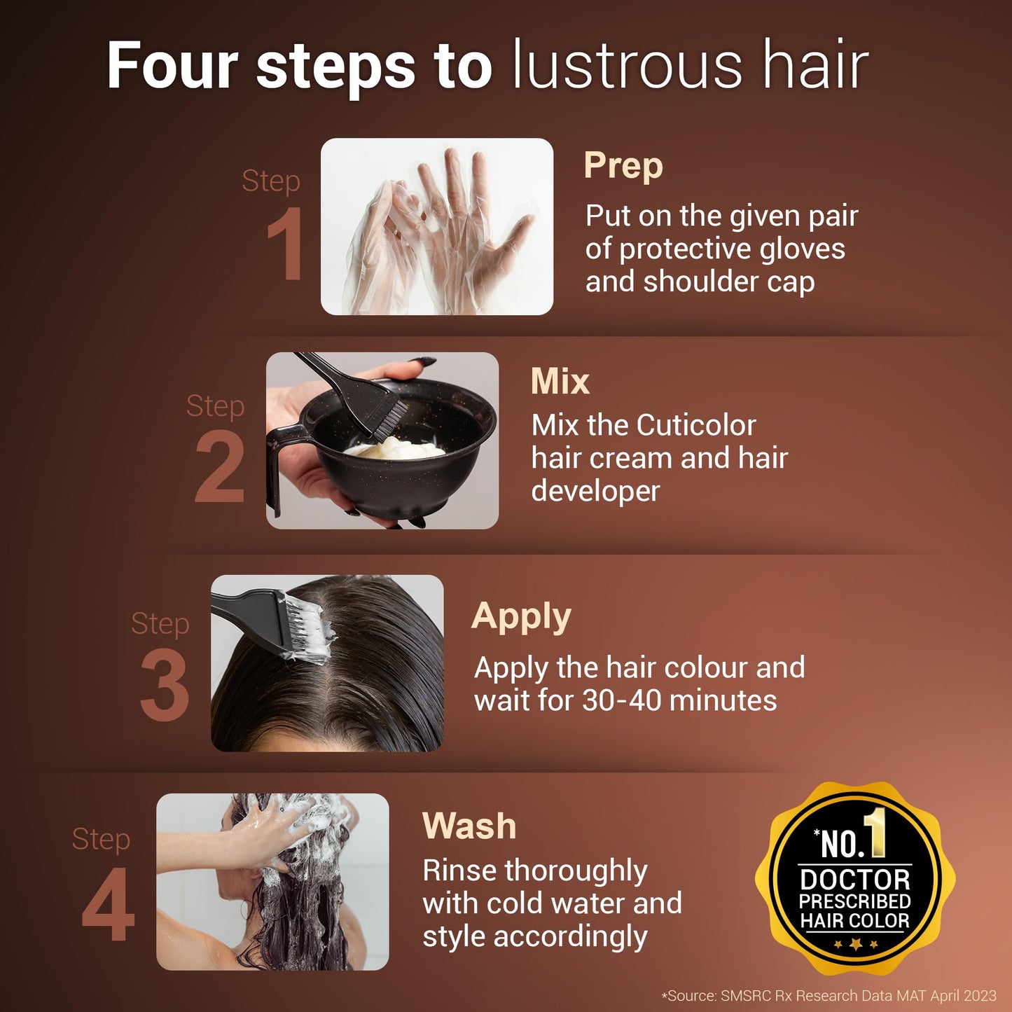 Cuticolor Permanent Hair Color Cream for Sensitive Skin - Black (60g)