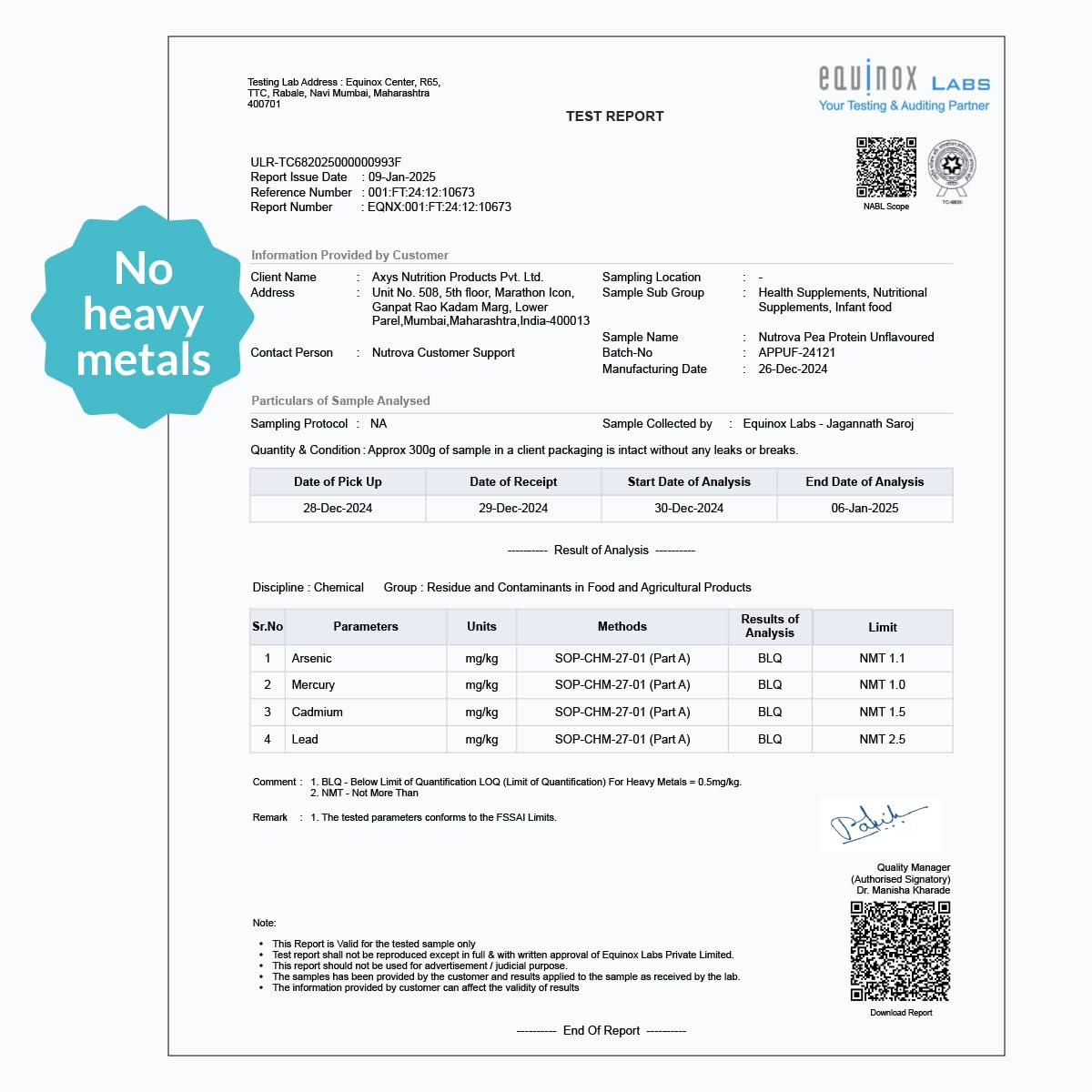 NUTROVA Pea Protein Powder, Vegan Protein Isolate - No Added Sugar, Artificial Sweeteners or Flavours, Vegan & Gluten-free - Easy to Mix (300gm) 80% protein content, 8g of protein in every 10g scoop