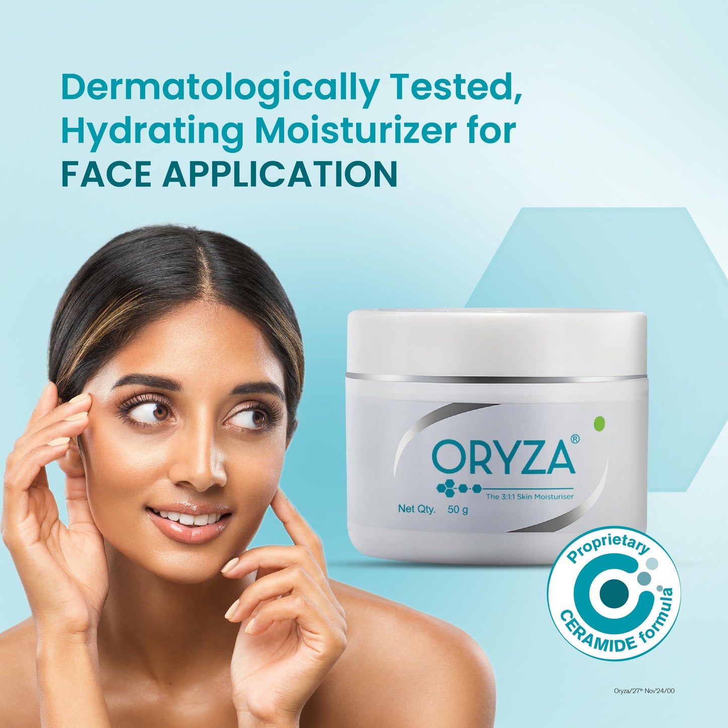 Alembic Oryza 3:1:1 Ceramide Face Moisturizer I Enriched With Hyaluronic Acid & Duraquench I Light Weight I Long Lasting Hydration I For Normal To Sensitive Skin,50G Pack Of 1 - Cream
