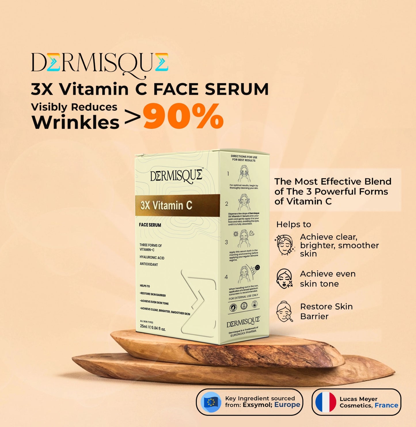 Dermisque 3X Vitamin C face serum Glein Pharma