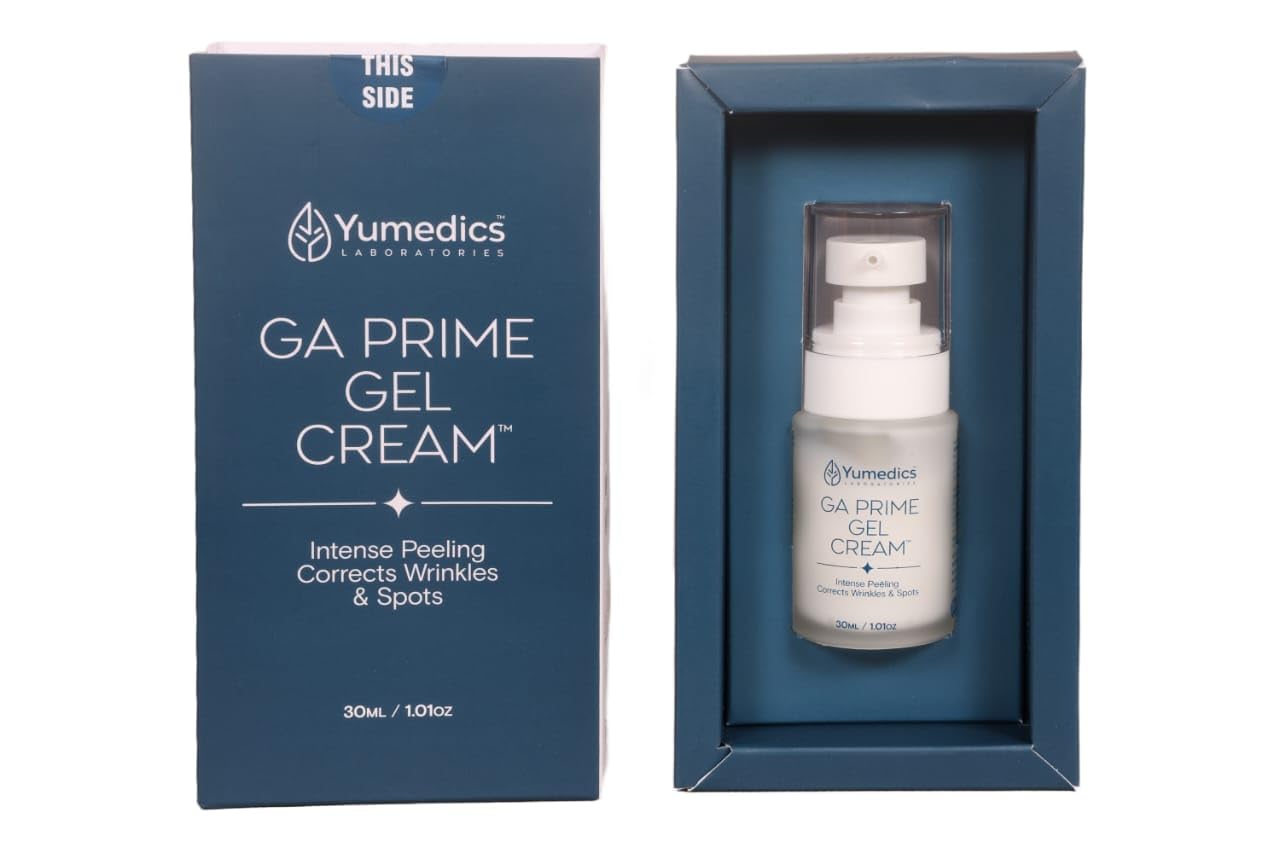 Yumedics GA Prime Gel Cream packaging with cream bottle inside a box on a white background