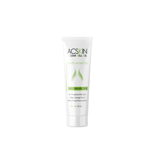 Acskin: Clear Cell Anti-Acne Gel with Salicylic Acid & Nicotinamide Pack of Two Glein Pharma