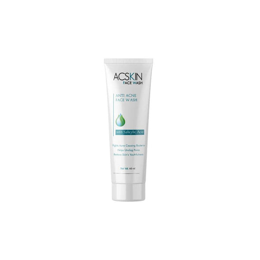 Acskin Anti-acne Facewash  Pack of Two with Tea Tree Oil, Salicylic Acid, Glycolic Acid, Zinc, Niacinamide, Glycerine and D-Penthenol. Glein Pharma India