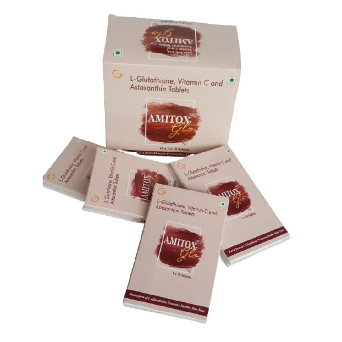 Amitox-Glo L-Glutathione and Vitamin C Supplement for Glowing Skin Glein Pharma