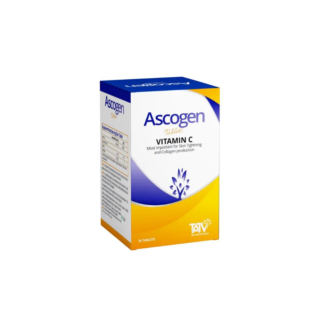 Ascogen: Vitamin C with Rosehip Oil Supplement for Hair Skin and Immunity | Pack of TWO Glein Pharma