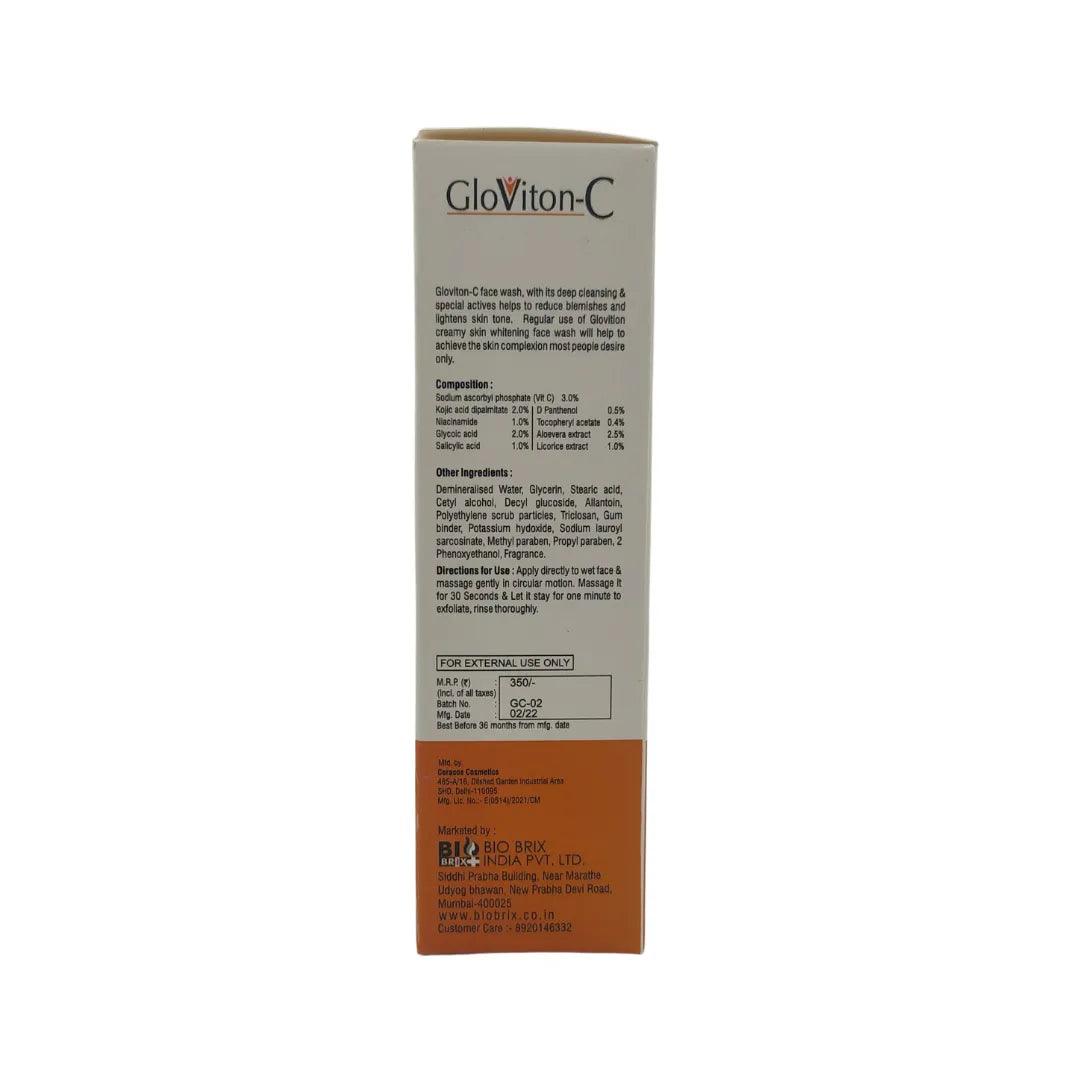 BIOBRIX Gloviton-C Vitamin C Face Wash For Glowing Skin in Men and Women Travel Pack Glein Pharma 100 ML