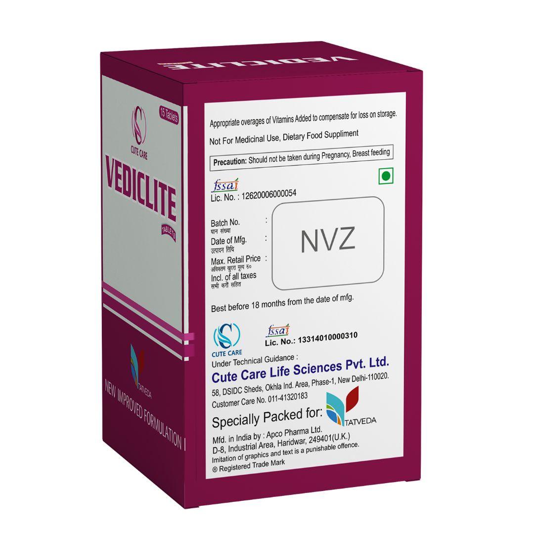 VedicLite Natural Skin Supplement Tablets | Light Bright Healthy Glow.