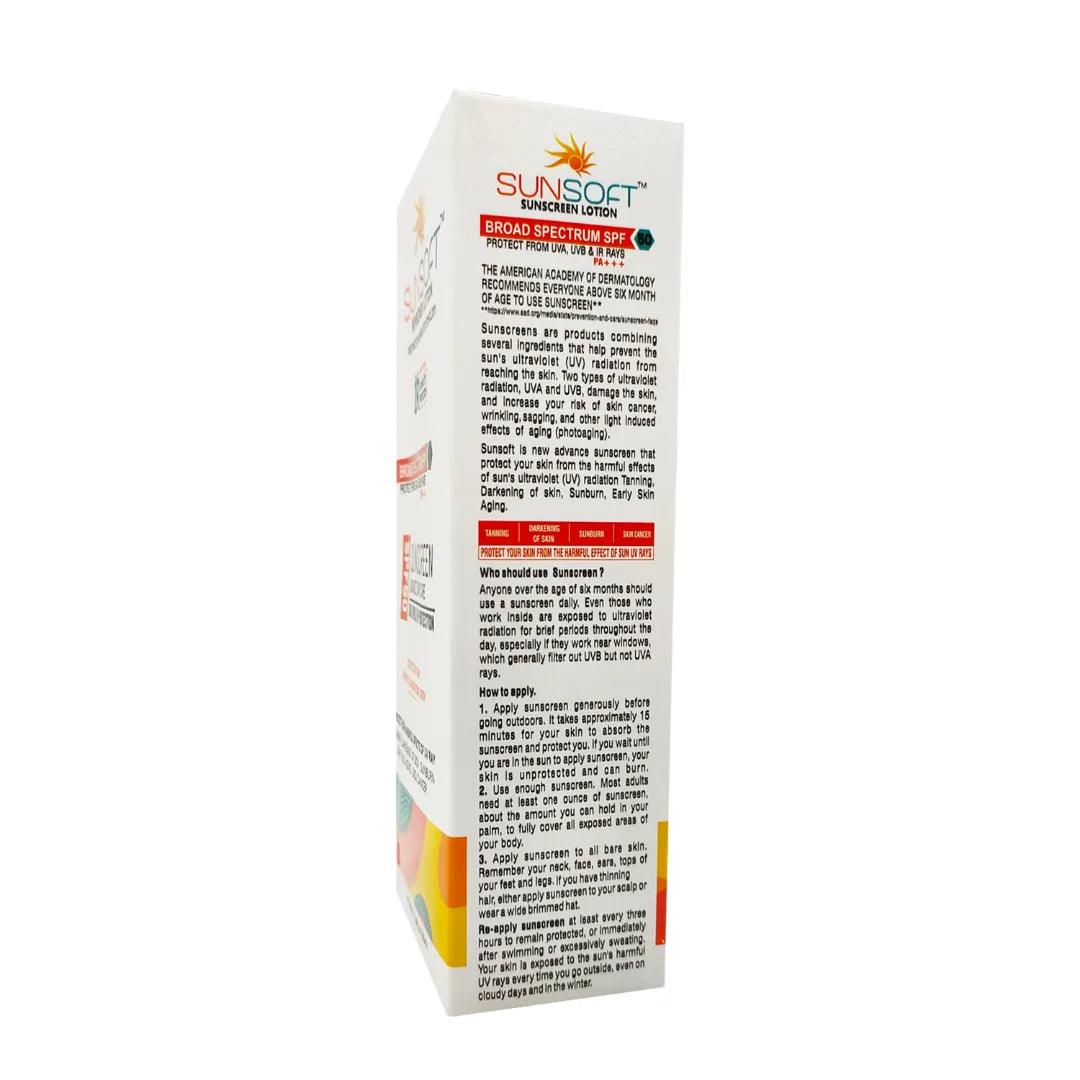 Feodra Sunsoft Light Non Sticky Sunscreen Lotion with SPF 50 for Smooth Radiating Skin Glow, 100 ml Glein Pharma