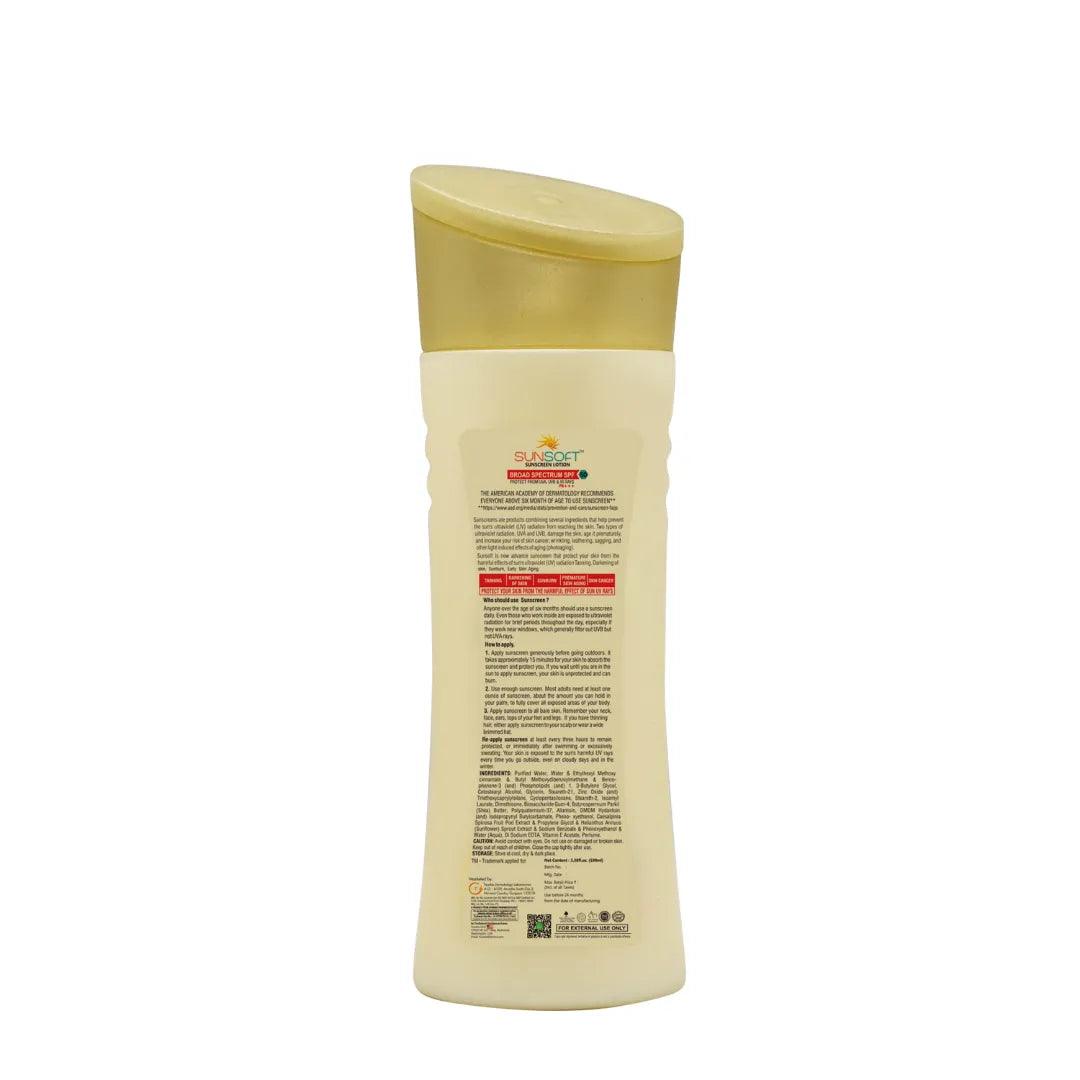 Feodra Sunsoft Light Non Sticky Sunscreen Lotion with SPF 50 for Smooth Radiating Skin Glow, 100 ml Glein Pharma