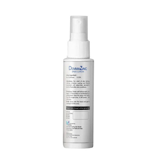Tatveda DEMMAZINC Zinc Pyrithione Anti-Dandruff Hair, Scalp, Beard, Anti-Itch Spray. 100 ml Glein Pharma