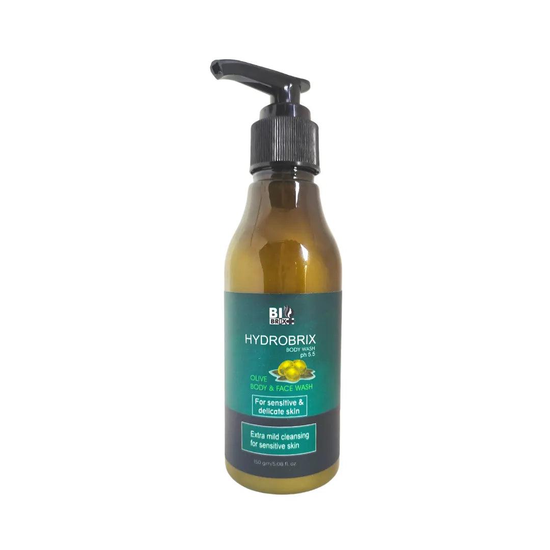 Biobrix Hydrobrix Olive Oil Face & Body Wash for Sensitive Skin | Extra Mild | pH Balanced | Soap Free Glein Pharma