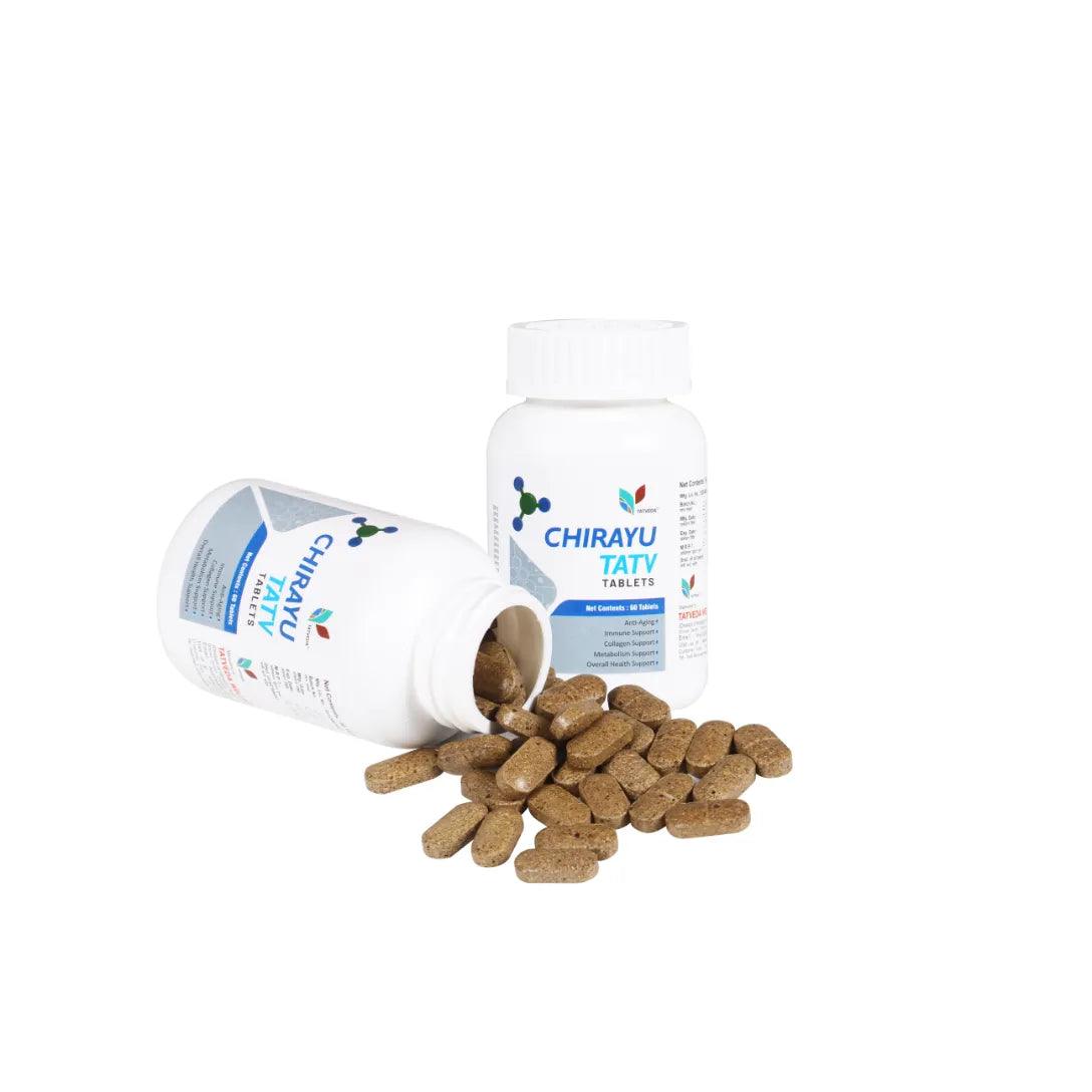 Tatveda Chirayu Tatv Ayurvedic Men Women Antiaging Supplement - GLEIN PHARMA