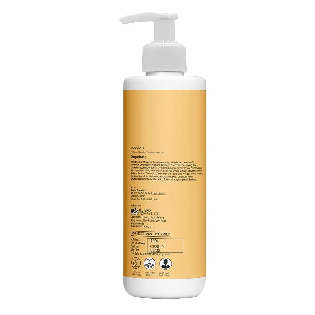 Biobrix CAFFESILK Coffee Body Lotion with Vitamin C, Aloe Vera & Shea Butter Glein Pharma