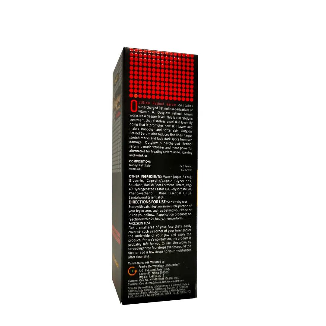 Feodra Outglow Retinol Vitamin A 5% + Rose Oil + Sandalwood Oil - Anti Aging Anti-Wrinkle Serum Glein Pharma