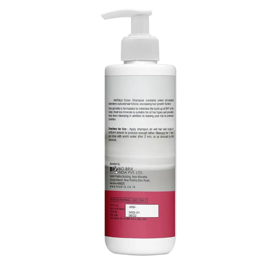 Biobrix HairSilk: Onion Extract Shampoo for Hair Growth and HairFall Control Glein Pharma