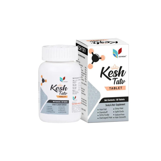 Tatveda Kesh Tatv Ayurvedic natural hair growth tablets. Glein Pharma