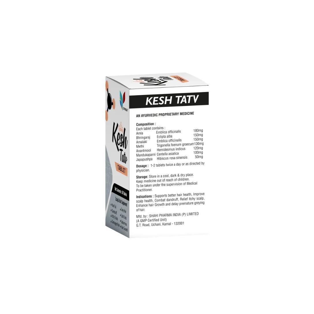 Tatveda Kesh Tatv Ayurvedic natural hair growth tablets. Glein Pharma