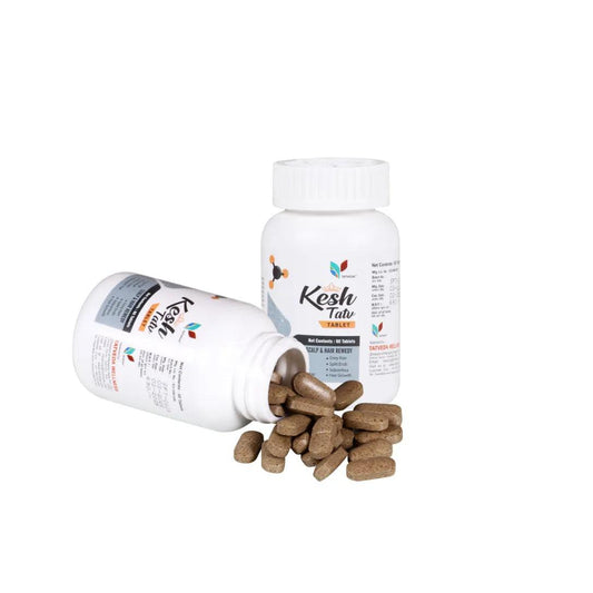 Tatveda Kesh Tatv Ayurvedic natural hair growth tablets. Glein Pharma