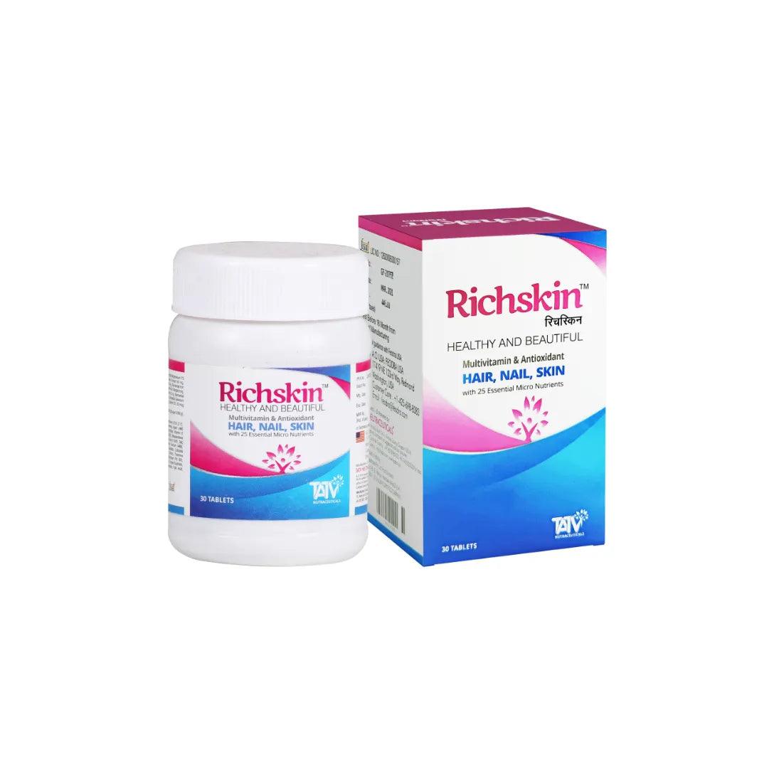 Richskin Healthy and Beautiful Hair Nail Skin Multivitamin & Antioxidant Supplement Tablets. Glein Pharma