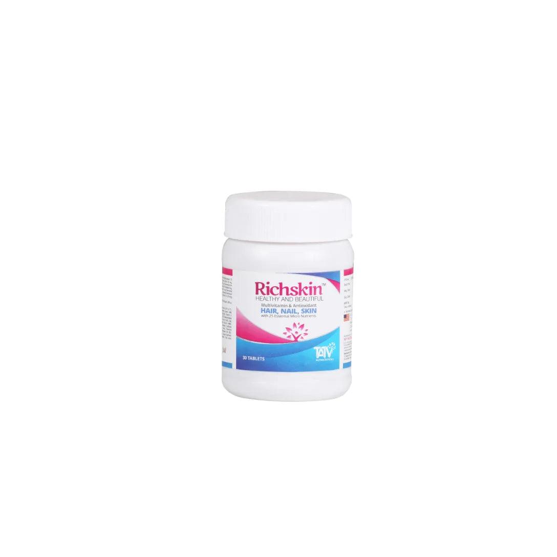 Richskin Healthy and Beautiful Hair Nail Skin Multivitamin & Antioxidant Supplement Tablets. Glein Pharma