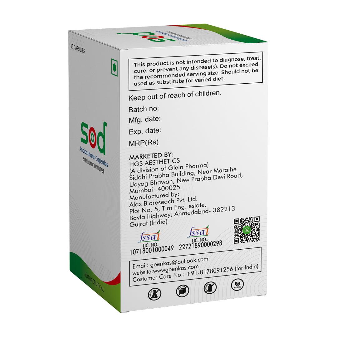 SOD Superoxide Dismutase Super Antioxidant For Skin and Hair - GLEIN PHARMA