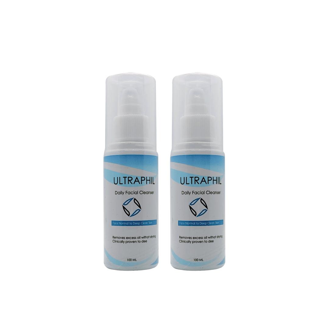 Biobrix Ultraphil Gentle Hydrating Daily Face Wash for Normal to Oily Skin in Men and Women. Pack Of Two Glein Pharma