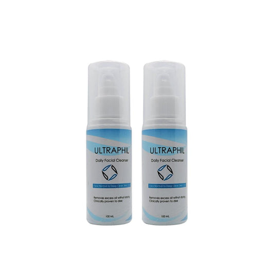 Biobrix Ultraphil Gentle Hydrating Daily Face Wash for Normal to Oily Skin in Men and Women. Pack Of Two Glein Pharma