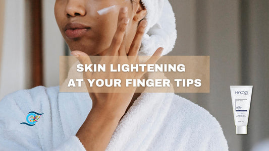 Skin lightening at your fingertips. The science behind skin brightening. Glein Pharma Hykozi Skin Lightening Cream.