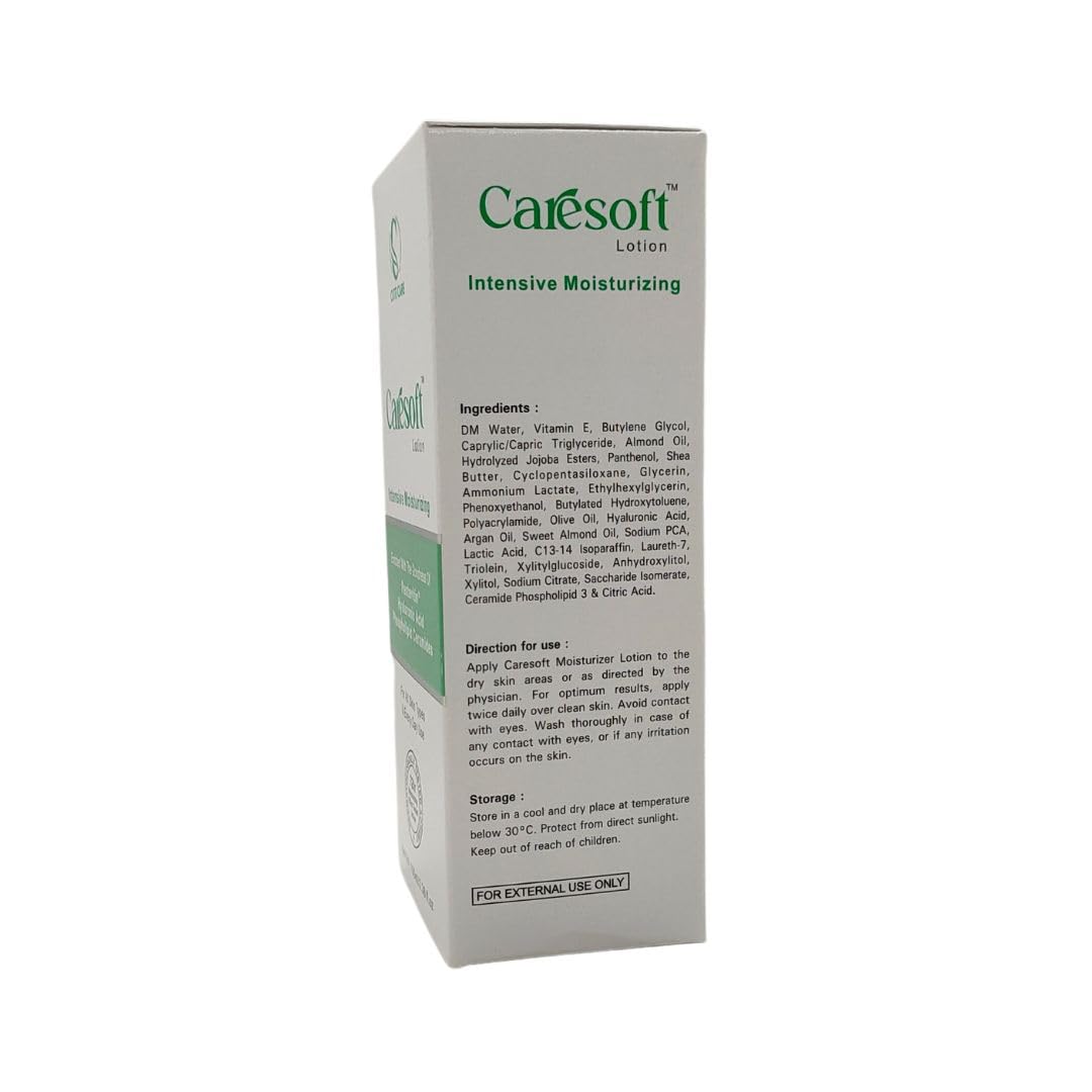 CARESOFT Moisturizing Lotion with Pentavitin, Hyaluronic Acid and Phospholipid Ceramides For All Skin Types Pack of Two