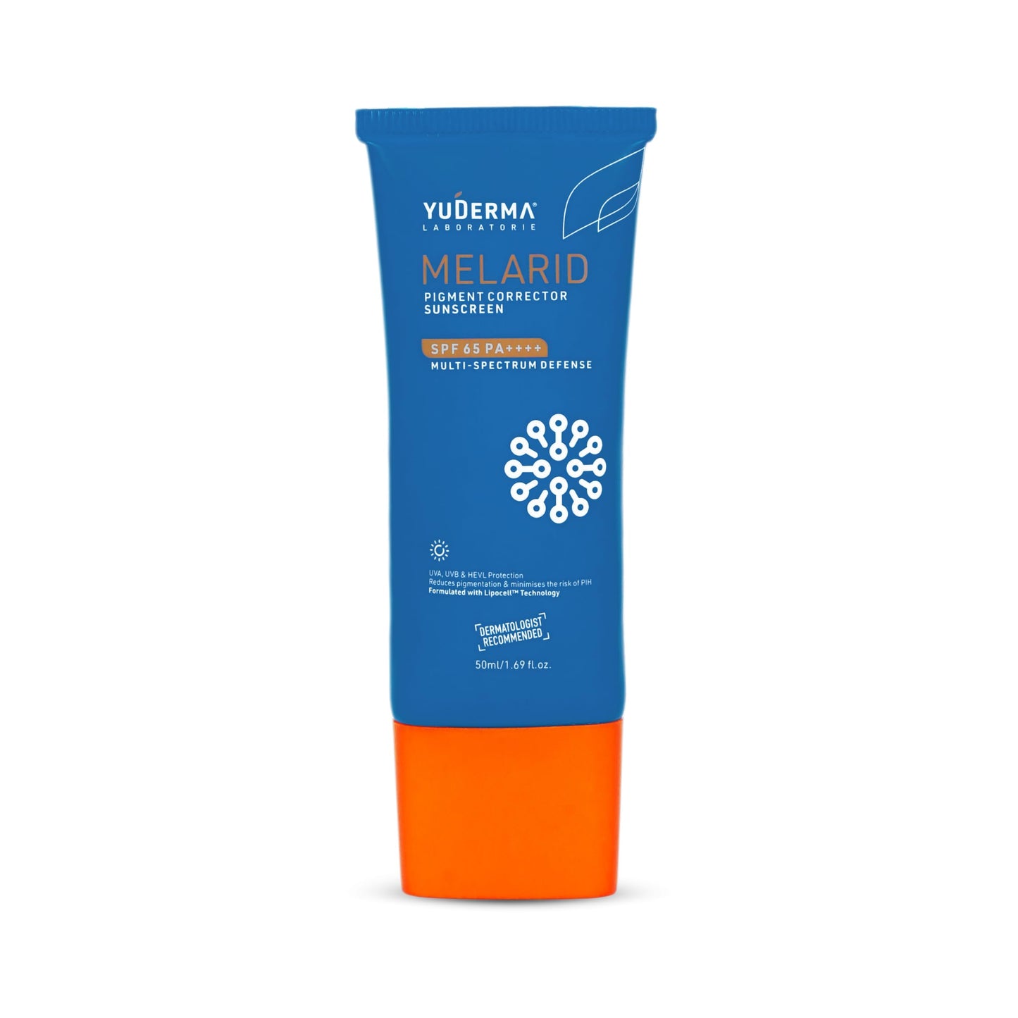 Yuderma Melarid Pigment Corrector Sunscreen SPF 65 PA++++ | Multi spectrum defense UVA, UVB & HEVL Protection | 50 ml