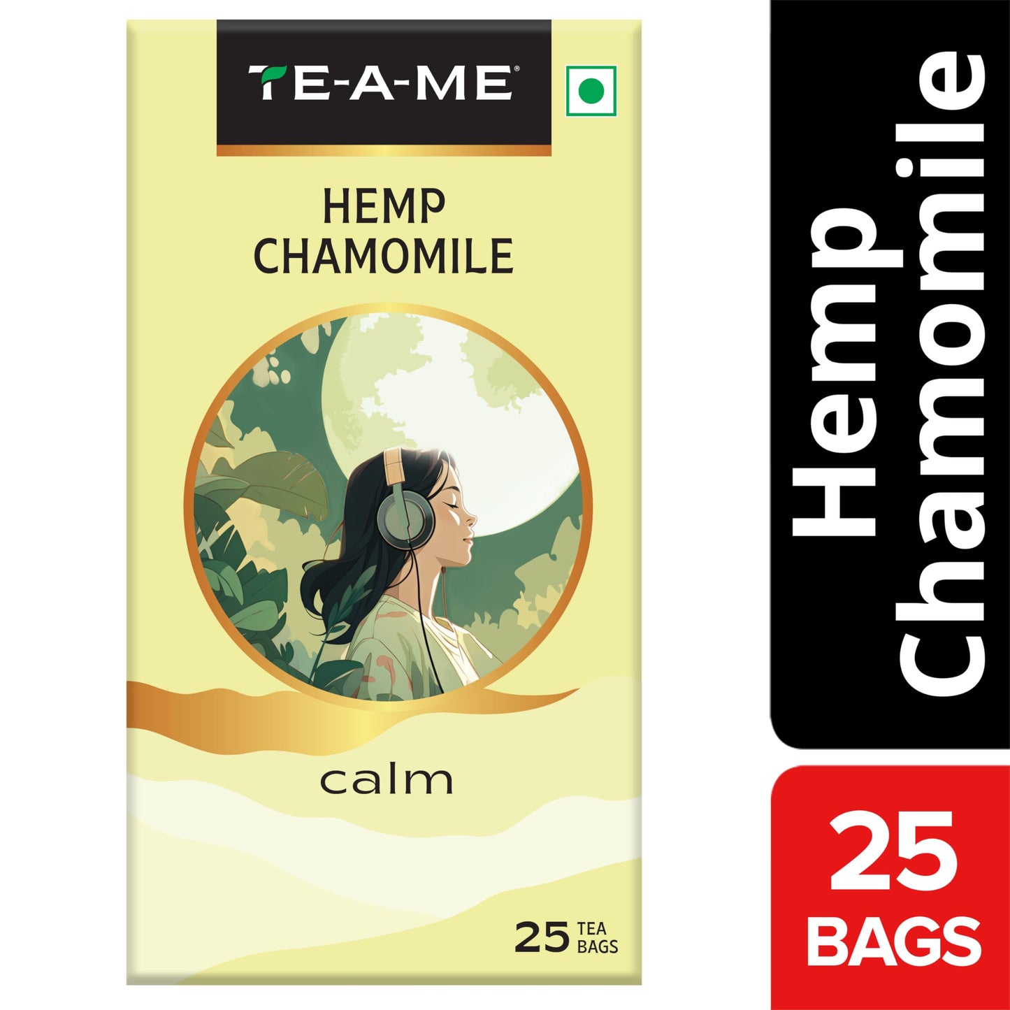 TE-A-ME Hemp Chamomile Tea, 25 Tea Bags